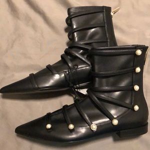 Pearl button up boots